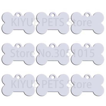 Wholesale 100Pcs Customized Bone Dog ID Tags - Engraved Aluminum Puppy Name Tags - ZOOMNSTORE
