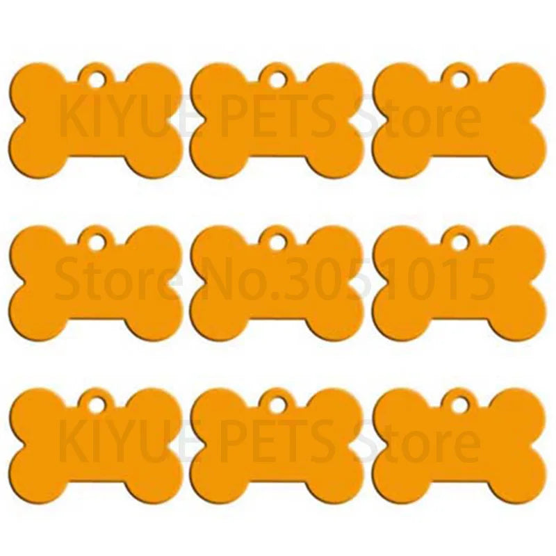 Wholesale 100Pcs Customized Bone Dog ID Tags - Engraved Aluminum Puppy Name Tags - ZOOMNSTORE
