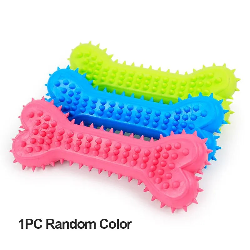 Dog Chew Toy - Durable Rubber Bone for Small Dogs | Teeth Grinding & Training - ZOOMNSTORE