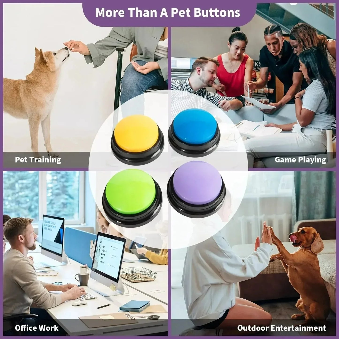 Dog Communication Buttons - Voice Recording Buzzer for Pet Training - ZOOMNSTORE