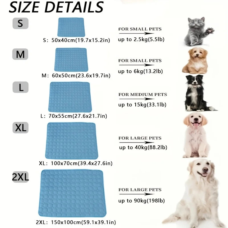 Extra Large Dog Cooling Mat - Summer Pet Ice Pad Blanket for Dogs and Cats - ZOOMNSTORE