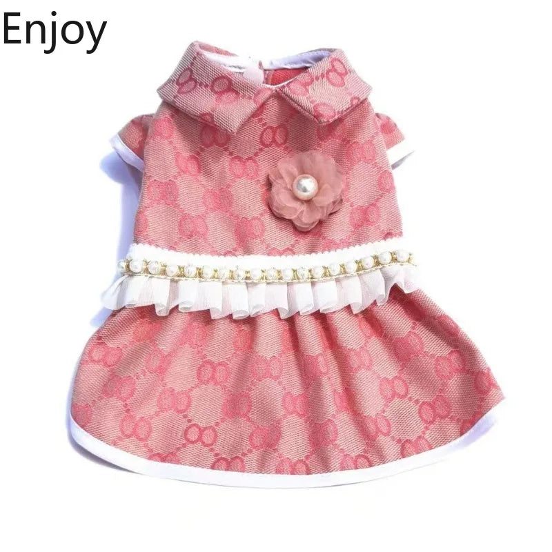 Dog Dress Plaid - Cotton Small & Medium Dog Clothes Spring Autumn Pet Fashion - ZOOMNSTORE
