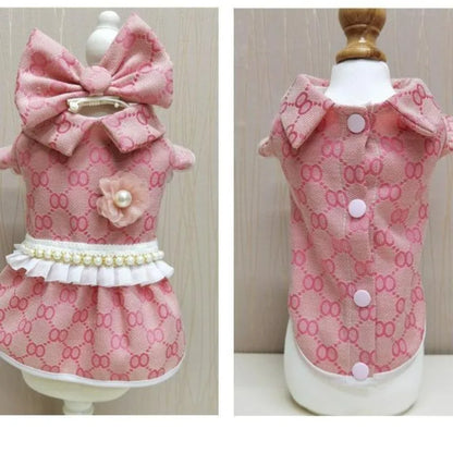 Dog Dress Plaid - Cotton Small & Medium Dog Clothes Spring Autumn Pet Fashion - ZOOMNSTORE