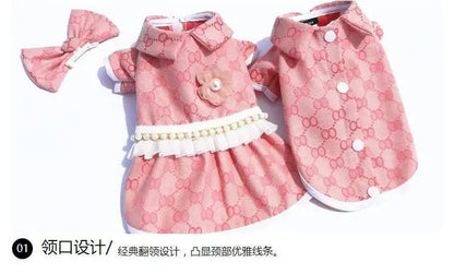 Dog Dress Plaid - Cotton Small & Medium Dog Clothes Spring Autumn Pet Fashion - ZOOMNSTORE