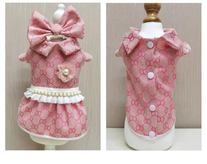 Dog Dress Plaid - Cotton Small & Medium Dog Clothes Spring Autumn Pet Fashion - ZOOMNSTORE