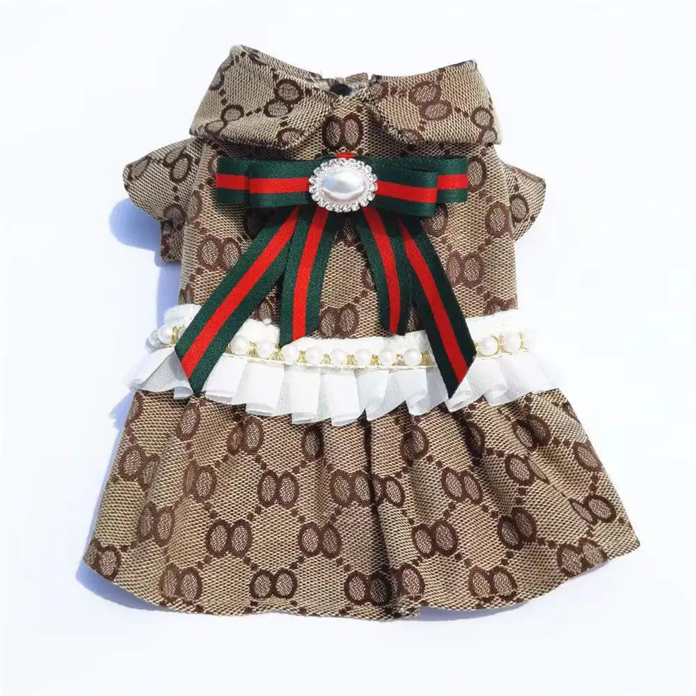 Dog Dress Plaid - Cotton Small & Medium Dog Clothes Spring Autumn Pet Fashion - ZOOMNSTORE
