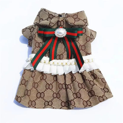 Dog Dress Plaid - Cotton Small & Medium Dog Clothes Spring Autumn Pet Fashion - ZOOMNSTORE