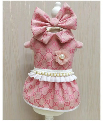 Dog Dress Plaid - Cotton Small & Medium Dog Clothes Spring Autumn Pet Fashion - ZOOMNSTORE