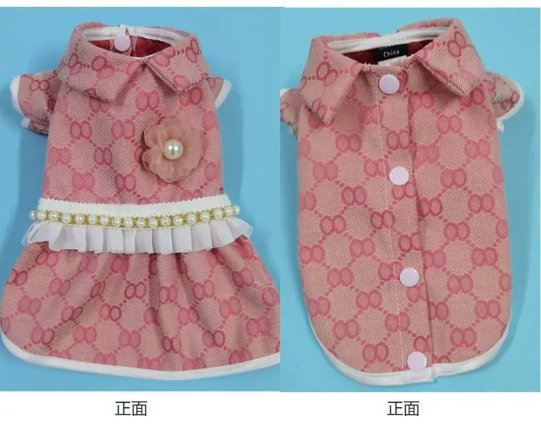Dog Dress Plaid - Cotton Small & Medium Dog Clothes Spring Autumn Pet Fashion - ZOOMNSTORE