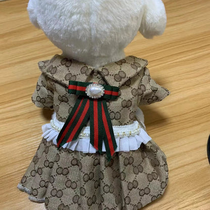 Dog Dress Plaid - Cotton Small & Medium Dog Clothes Spring Autumn Pet Fashion - ZOOMNSTORE