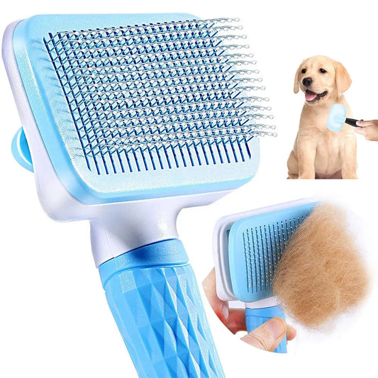 Dog Hair Remover Brush - Pet Hair Remover With Anti Slip Handle, Stainless Steel Comb - ZOOMNSTORE