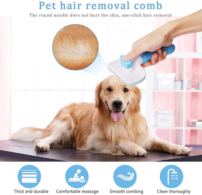 Dog Hair Remover Brush - Pet Hair Remover With Anti Slip Handle, Stainless Steel Comb - ZOOMNSTORE