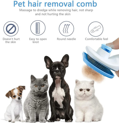 Dog Hair Remover Brush - Pet Hair Remover With Anti Slip Handle, Stainless Steel Comb - ZOOMNSTORE