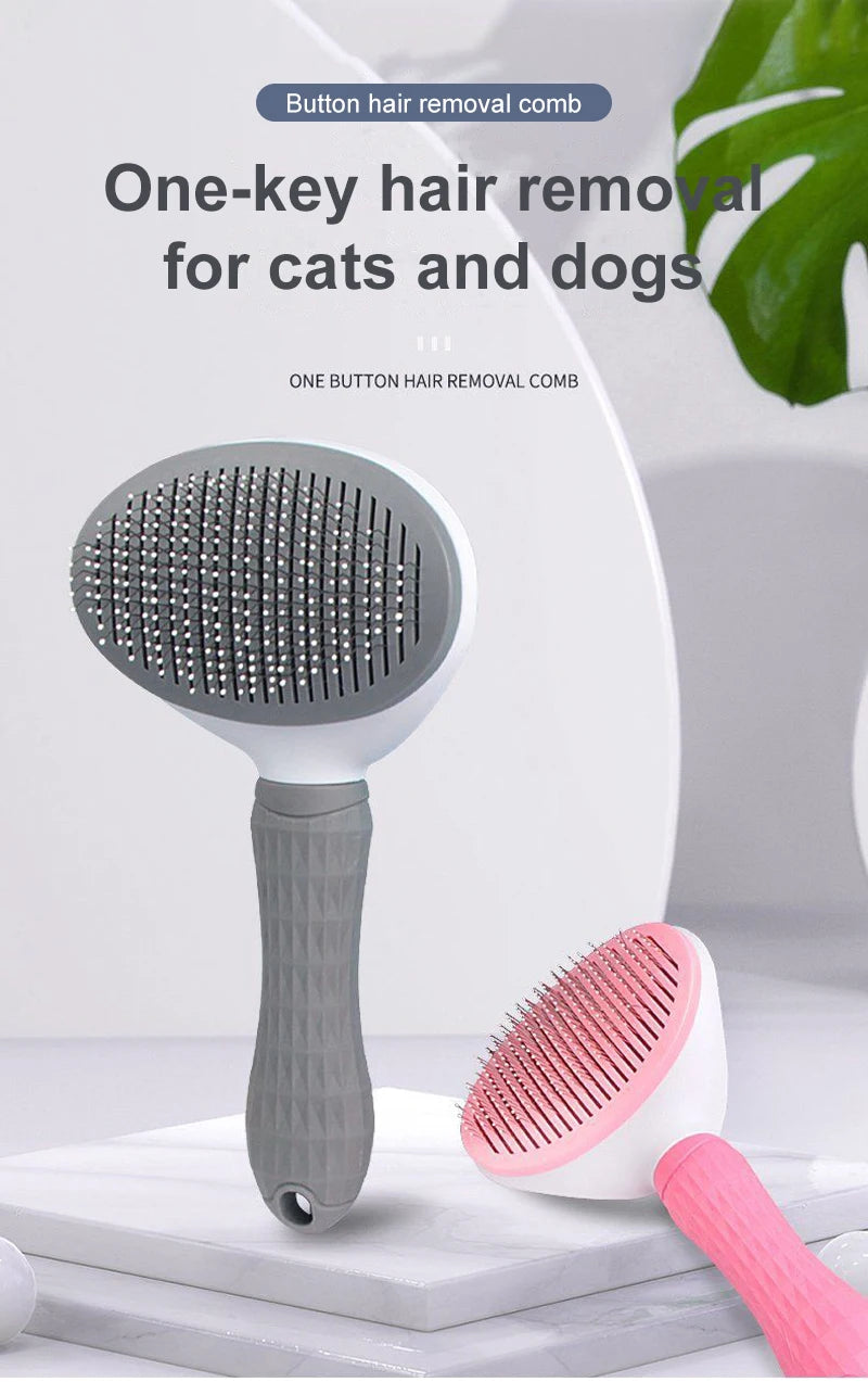 Dog Hair Remover Brush - Pet Hair Remover With Anti Slip Handle, Stainless Steel Comb - ZOOMNSTORE