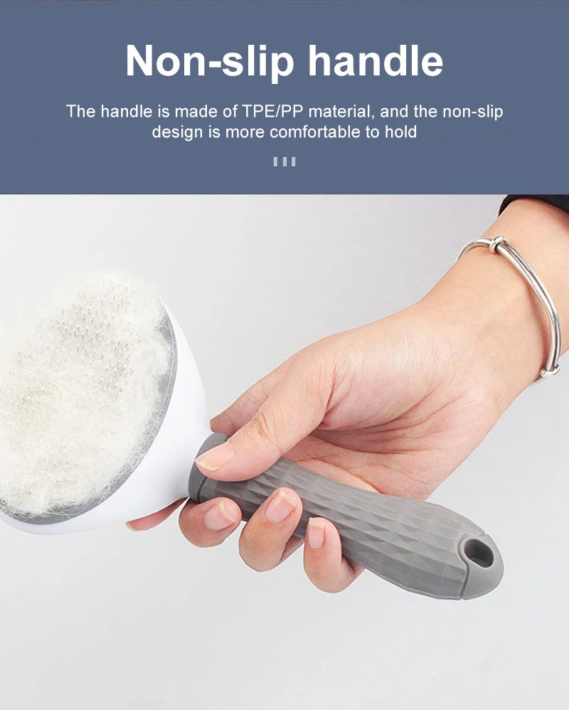 Dog Hair Remover Brush - Pet Hair Remover With Anti Slip Handle, Stainless Steel Comb - ZOOMNSTORE