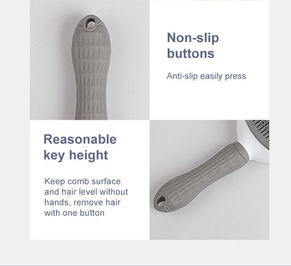 Dog Hair Remover Brush - Pet Hair Remover With Anti Slip Handle, Stainless Steel Comb - ZOOMNSTORE