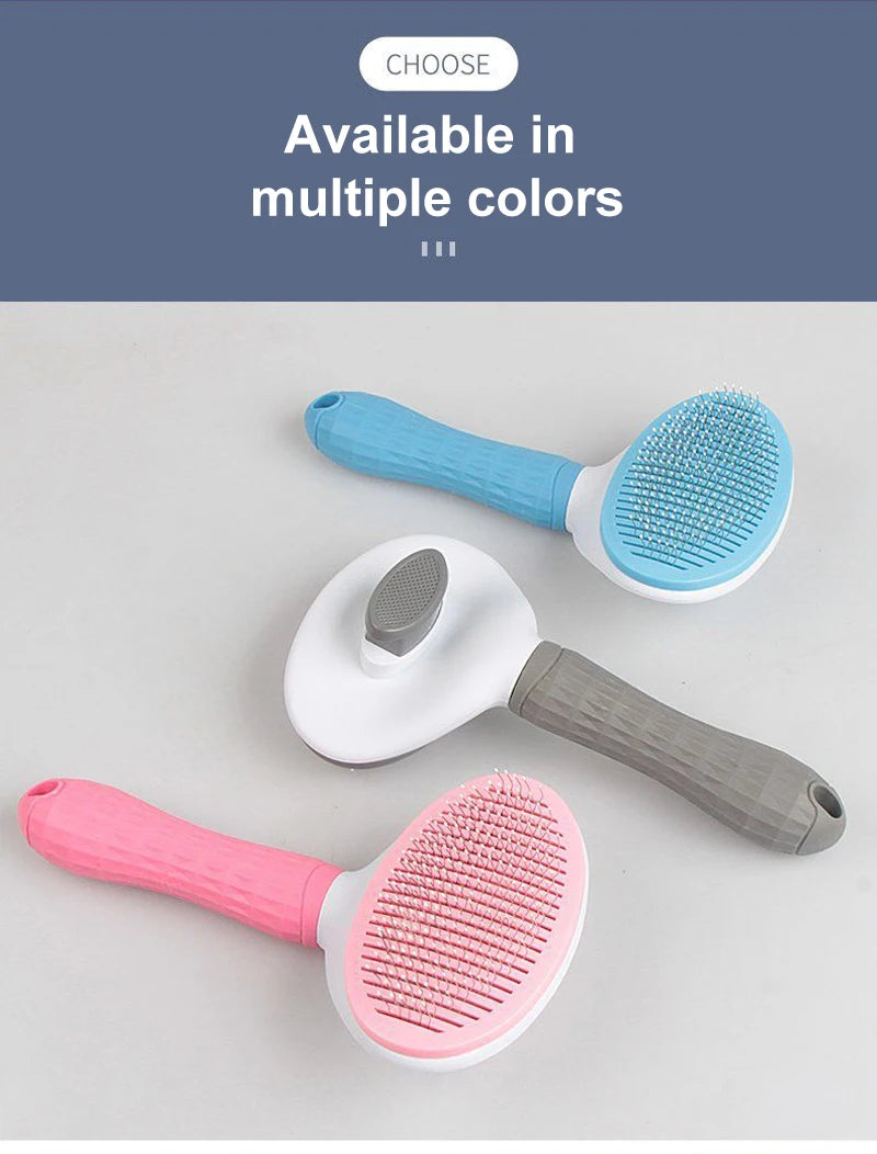 Dog Hair Remover Brush - Pet Hair Remover With Anti Slip Handle, Stainless Steel Comb - ZOOMNSTORE