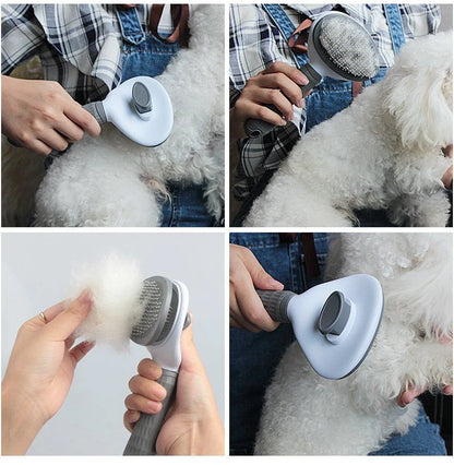 Dog Hair Remover Brush - Pet Hair Remover With Anti Slip Handle, Stainless Steel Comb - ZOOMNSTORE