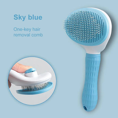 Dog Hair Remover Brush - Pet Hair Remover With Anti Slip Handle, Stainless Steel Comb - ZOOMNSTORE