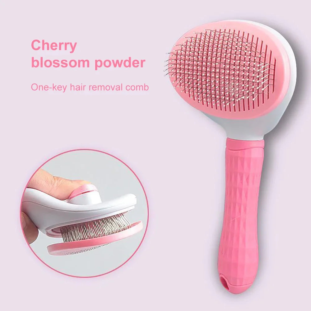 Dog Hair Remover Brush - Pet Hair Remover With Anti Slip Handle, Stainless Steel Comb - ZOOMNSTORE