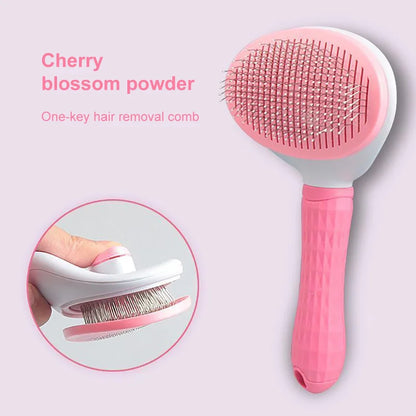 Dog Hair Remover Brush - Pet Hair Remover With Anti Slip Handle, Stainless Steel Comb - ZOOMNSTORE