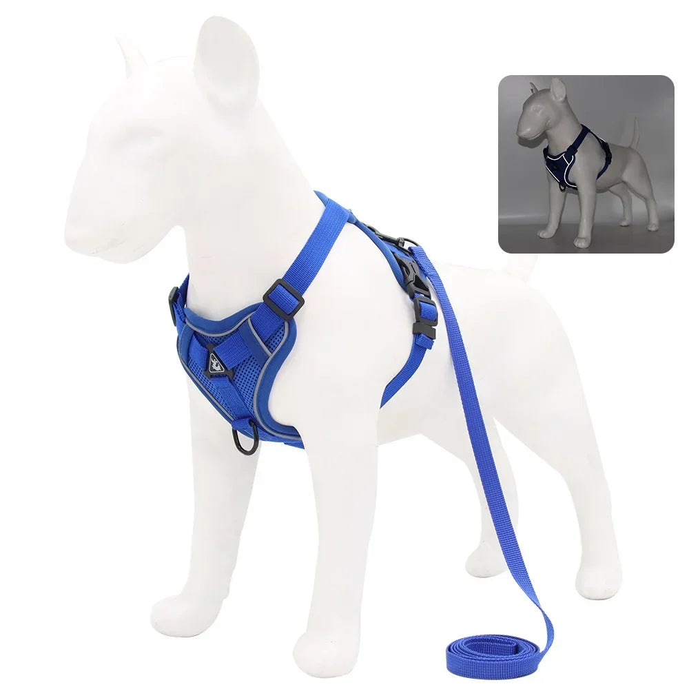 Adjustable No-Pull Dog Harness with 15m Leash - Reflective Breathable Vest for Dogs and Cats - ZOOMNSTORE