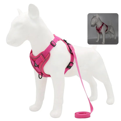 Adjustable No-Pull Dog Harness with 15m Leash - Reflective Breathable Vest for Dogs and Cats - ZOOMNSTORE