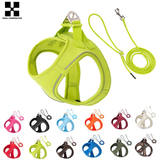 Adjustable Dog Harness and Leash Set - Reflective Vest for Small Medium Dogs and Cats - ZOOMNSTORE