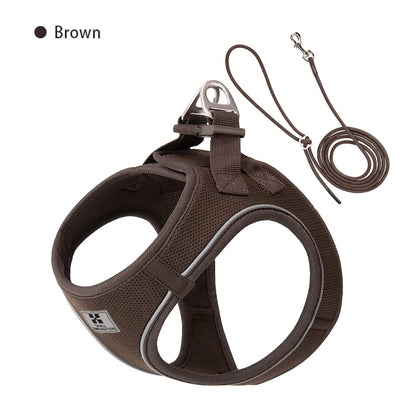 Adjustable Dog Harness and Leash Set - Reflective Vest for Small Medium Dogs and Cats - ZOOMNSTORE