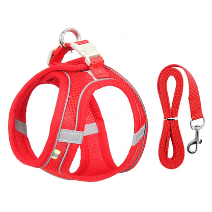 Small Dog Harness and Leash Set - Adjustable Puppy Vest for Bulldogs Chihuahuas and Pugs - ZOOMNSTORE