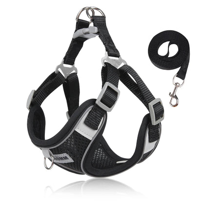 Dog Harness and Leash Set - Reflective Vest for Small to Medium Dogs and Cats - ZOOMNSTORE