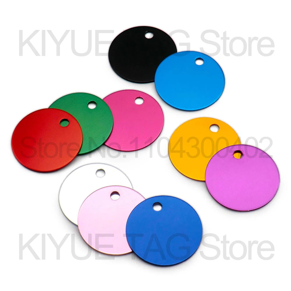 Aluminum Dog ID Tags - 100Pcs Personalized Name Plates - ZOOMNSTORE