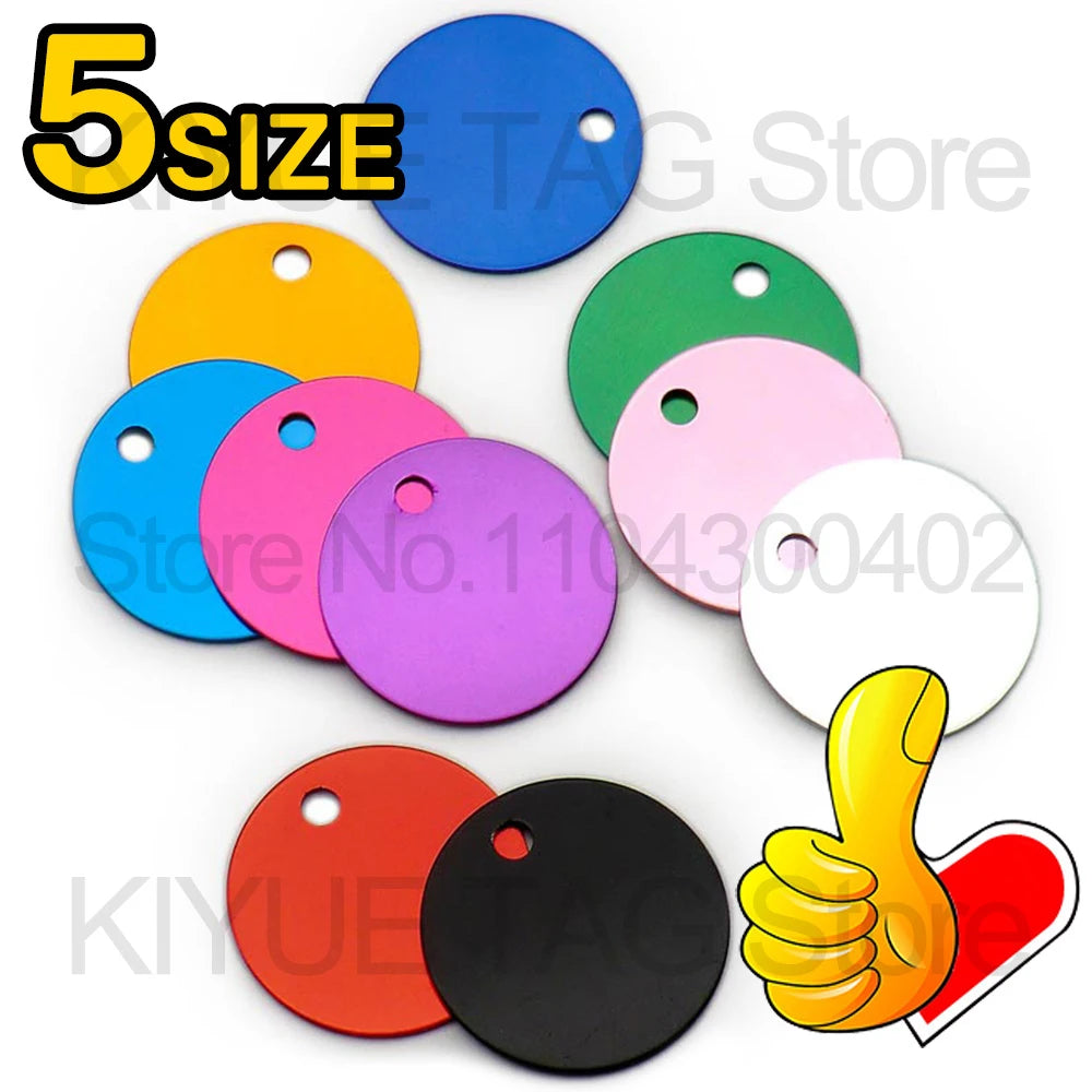 Aluminum Dog ID Tags - 100Pcs Personalized Name Plates - ZOOMNSTORE