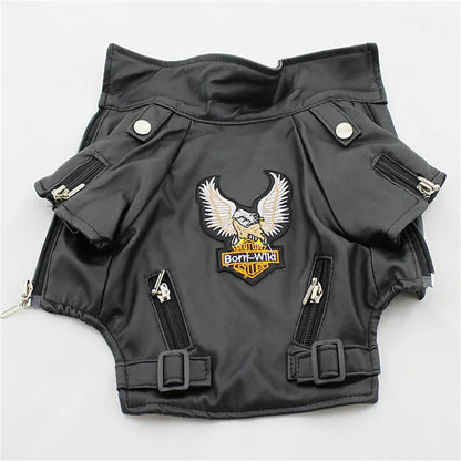 Waterproof PU Leather Dog Coat - Glorious Eagle Pattern Jacket for Small Pets - ZOOMNSTORE