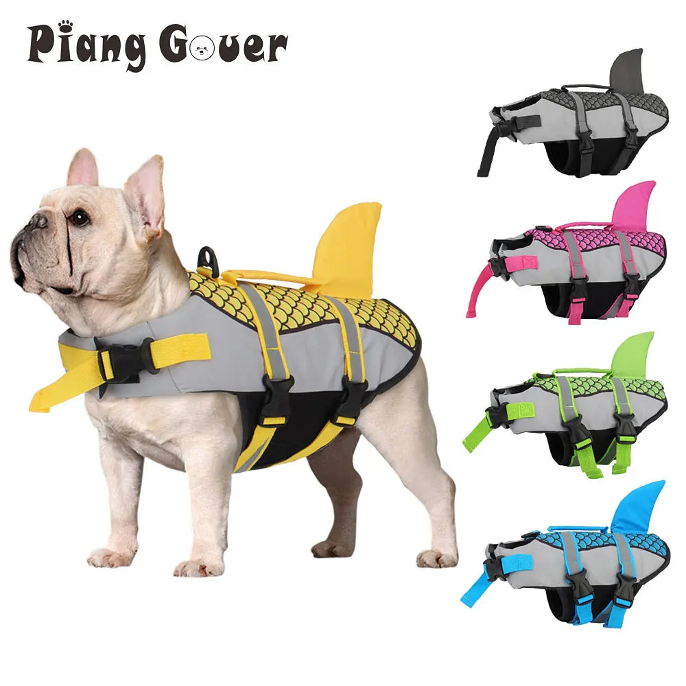 Dog Life Jacket Vest - Shark Swim Pet Harness for Summer Swimming - ZOOMNSTORE