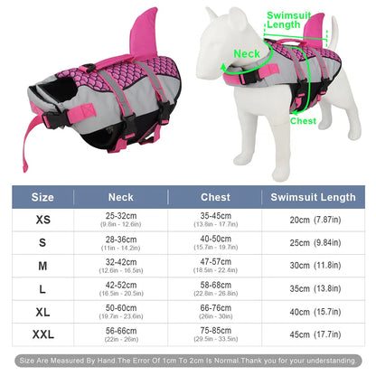 Dog Life Jacket Vest - Shark Swim Pet Harness for Summer Swimming - ZOOMNSTORE