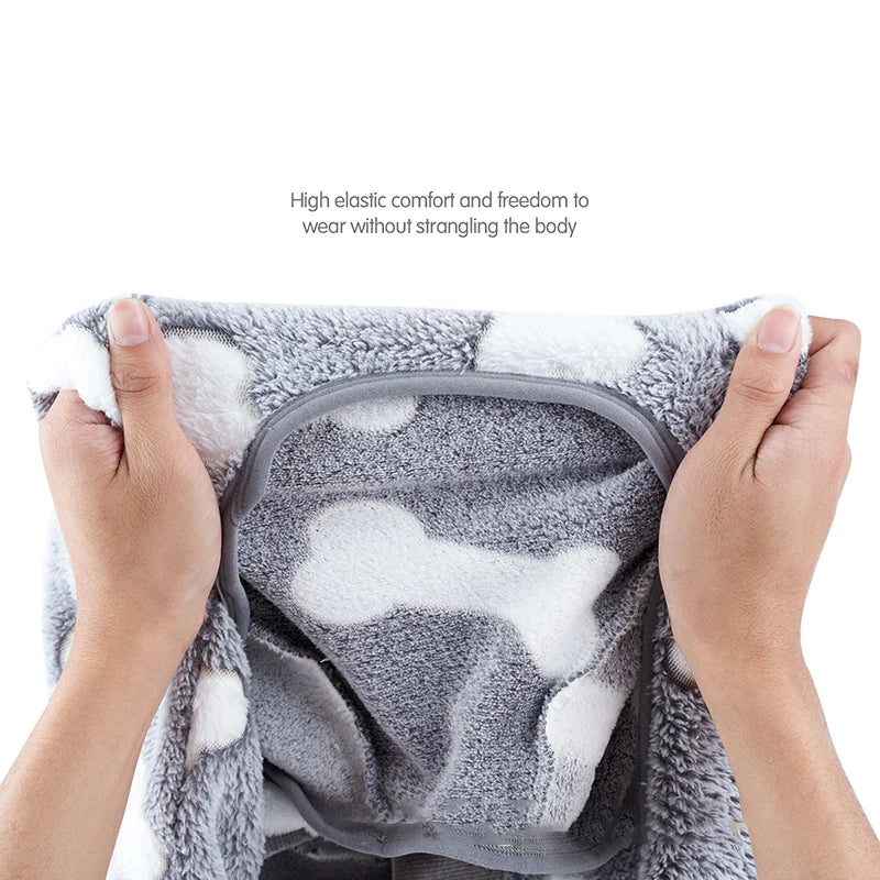 Dog Pajamas Jumpsuit - Warm Fleece Four-Legged Winter Outfit for Medium Large Dogs - ZOOMNSTORE