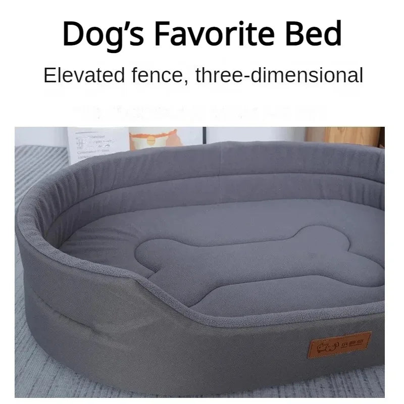 Dog Pet Bed Large Dog Cushion - Fluffy Sofa Mattress With Medium Blanket - ZOOMNSTORE