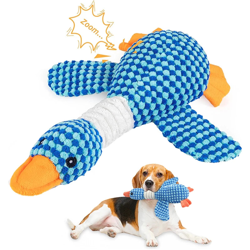 Plush Goose Dog Toy - Chew  Squeak Toy for Small to Large Dogs and Cats - ZOOMNSTORE