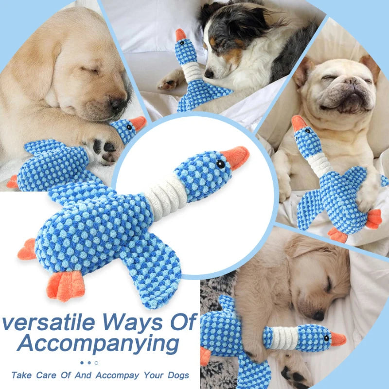 Plush Goose Dog Toy - Chew  Squeak Toy for Small to Large Dogs and Cats - ZOOMNSTORE