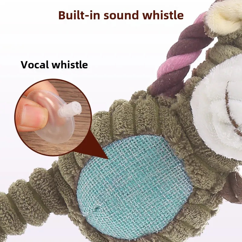 Dog Plush Toys - Squeaky Interactive Pet Chew Toy | Bite Resistant Soft Animal Shapes - ZOOMNSTORE