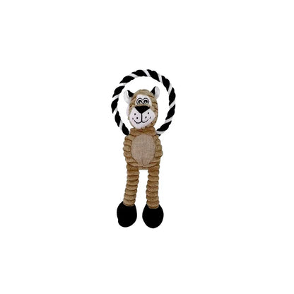 Dog Plush Toys - Squeaky Interactive Pet Chew Toy | Bite Resistant Soft Animal Shapes - ZOOMNSTORE