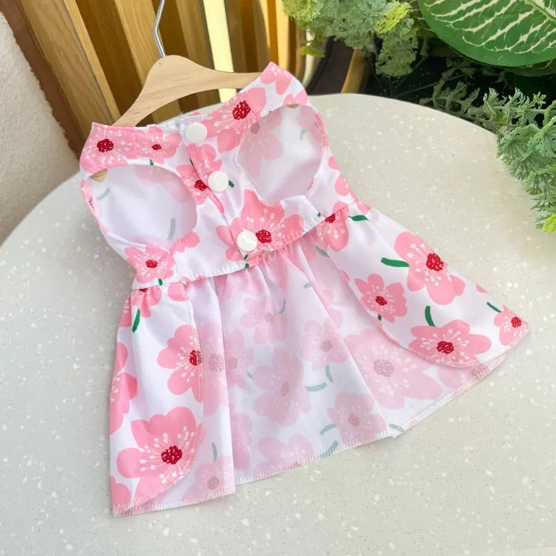 Cute Dog Princess Dress - Spring Summer Bow Lace Skirt for Small Medium Puppies - ZOOMNSTORE