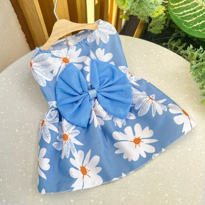 Cute Dog Princess Dress - Spring Summer Bow Lace Skirt for Small Medium Puppies - ZOOMNSTORE