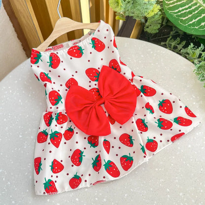 Cute Dog Princess Dress - Spring Summer Bow Lace Skirt for Small Medium Puppies - ZOOMNSTORE