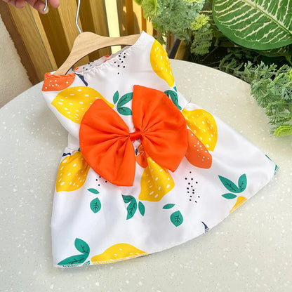 Cute Dog Princess Dress - Spring Summer Bow Lace Skirt for Small Medium Puppies - ZOOMNSTORE