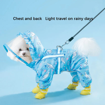 Waterproof Dog Raincoat - Cinnamoroll Hooded Jacket for All Sizes - ZOOMNSTORE