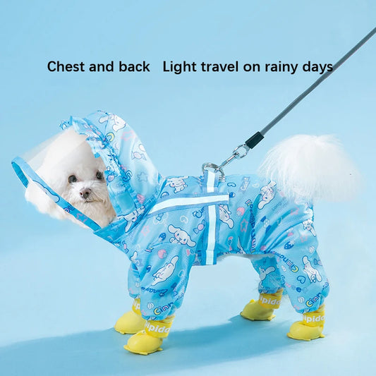 Waterproof Dog Raincoat - Cinnamoroll Hooded Jacket for All Sizes - ZOOMNSTORE