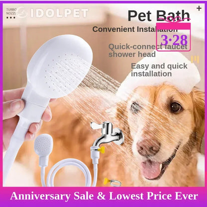 Dog Shower Attachment - Portable Pet Shower with Adjustable Hose Clamp & Bath Head Spray - ZOOMNSTORE