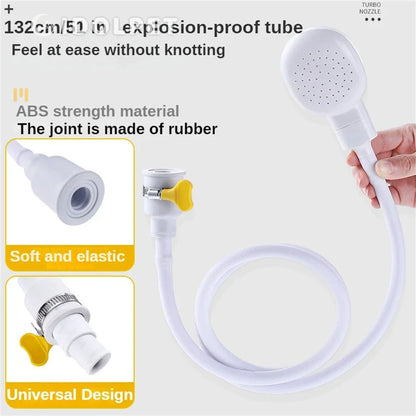 Dog Shower Attachment - Portable Pet Shower with Adjustable Hose Clamp & Bath Head Spray - ZOOMNSTORE
